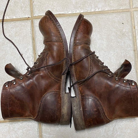 Red Wing Shoes Dark Brown Leather Men's Boots - Picture 4 of 5